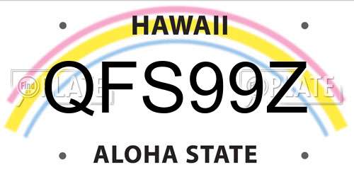 QFS99Z Hawaii License Plate