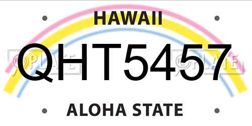 QHT5457 Hawaii License Plate