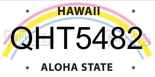 QHT5482 Hawaii License Plate
