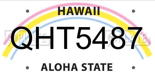 QHT5487 Hawaii License Plate