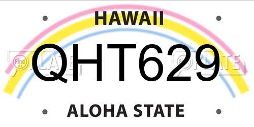 QHT629 Hawaii License Plate