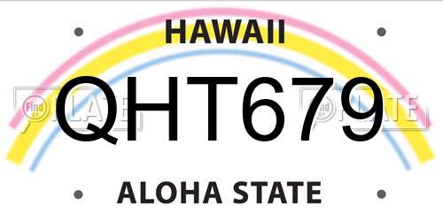 QHT679 Hawaii License Plate