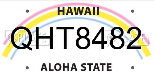 QHT8482 Hawaii License Plate