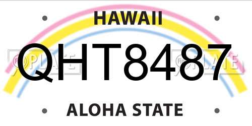 QHT8487 Hawaii License Plate
