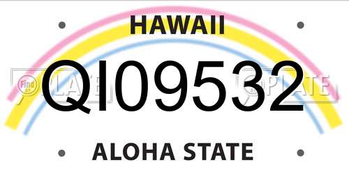 QI09532 Hawaii License Plate