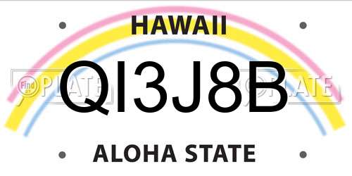QI3J8B Hawaii License Plate