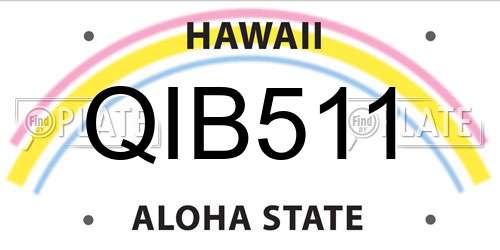 QIB511 Hawaii License Plate