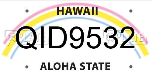QID9532 Hawaii License Plate