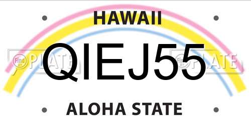 QIEJ55 Hawaii License Plate