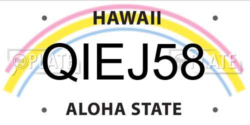 QIEJ58 Hawaii License Plate