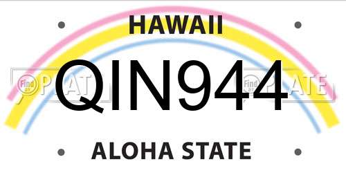 QIN944 Hawaii License Plate