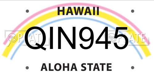QIN945 Hawaii License Plate