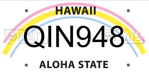 QIN948 Hawaii License Plate