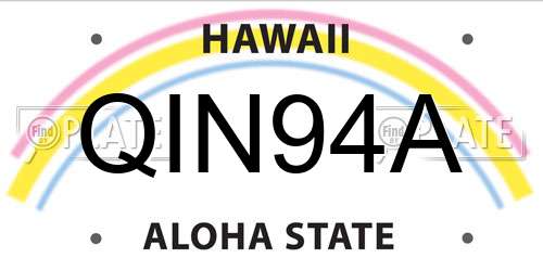 QIN94A Hawaii License Plate