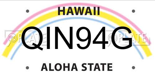 QIN94G Hawaii License Plate