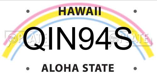 QIN94S Hawaii License Plate