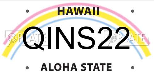 QINS22 Hawaii License Plate