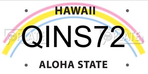QINS72 Hawaii License Plate