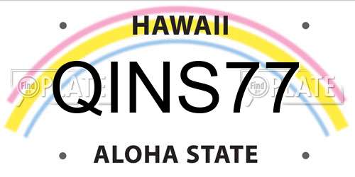 QINS77 Hawaii License Plate