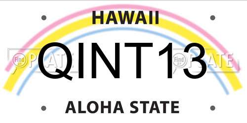 QINT13 Hawaii License Plate