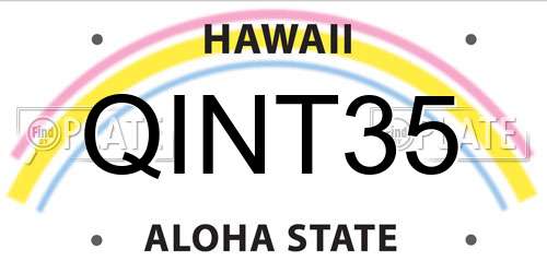 QINT35 Hawaii License Plate