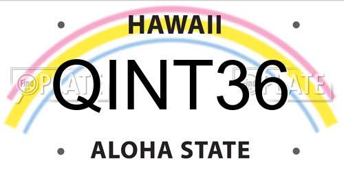 QINT36 Hawaii License Plate