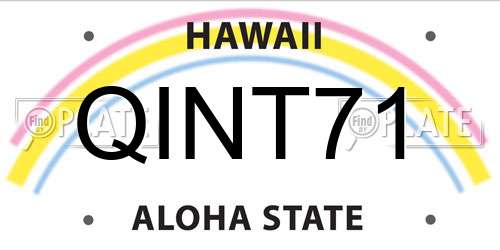 QINT71 Hawaii License Plate