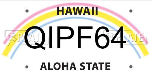 QIPF64 Hawaii License Plate