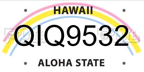 QIQ9532 Hawaii License Plate