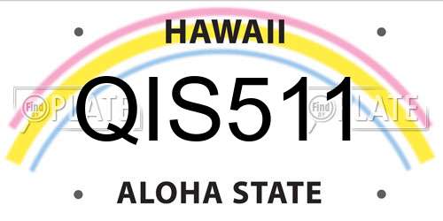 QIS511 Hawaii License Plate