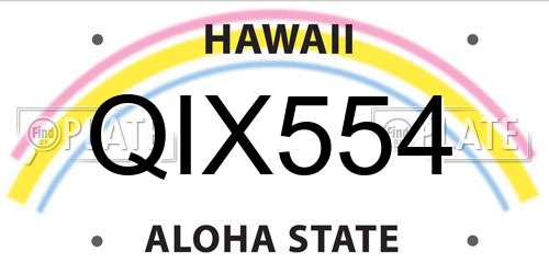 QIX554 Hawaii License Plate
