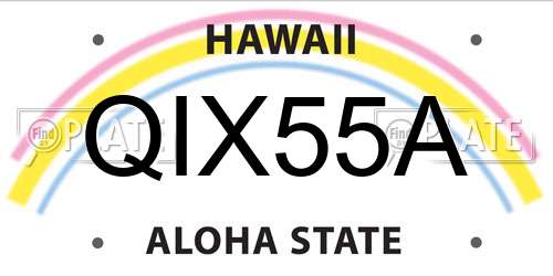QIX55A Hawaii License Plate