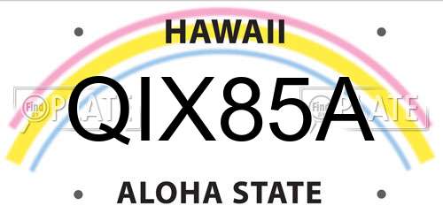 QIX85A Hawaii License Plate