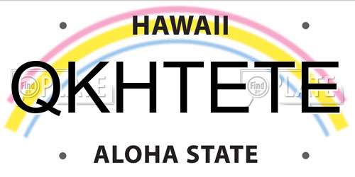 QKHTETE Hawaii License Plate