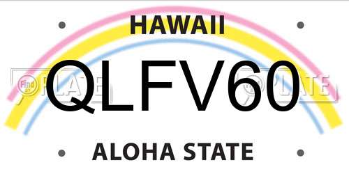 QLFV60 Hawaii License Plate