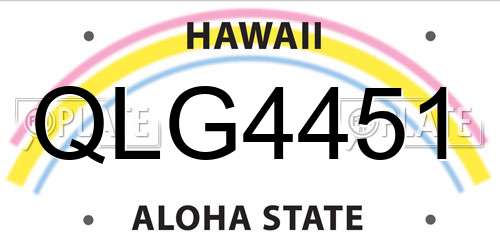 QLG4451 Hawaii License Plate