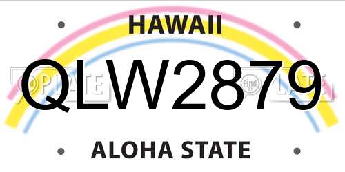 QLW2879 Hawaii License Plate