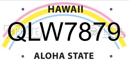 QLW7879 Hawaii License Plate