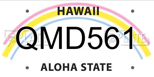 QMD561 Hawaii License Plate