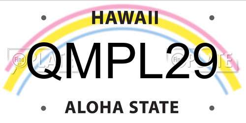 QMPL29 Hawaii License Plate