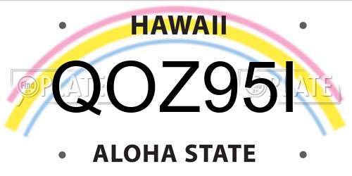 QOZ95I Hawaii License Plate