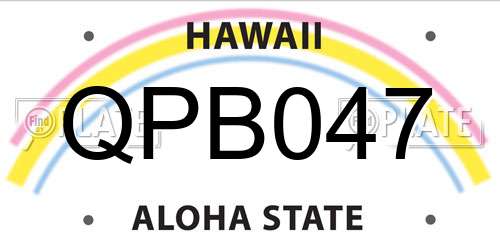 QPB047 Hawaii License Plate