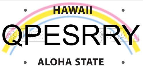 QPESRRY Hawaii License Plate