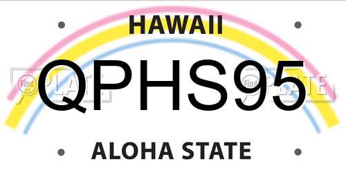 QPHS95 Hawaii License Plate