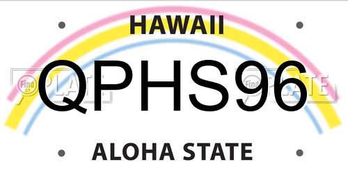 QPHS96 Hawaii License Plate