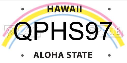 QPHS97 Hawaii License Plate