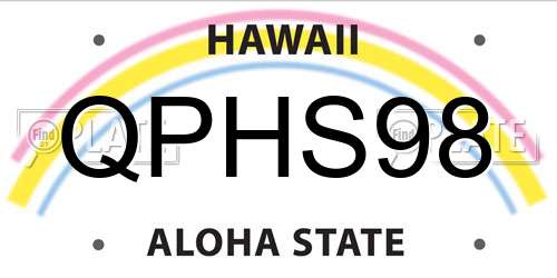 QPHS98 Hawaii License Plate