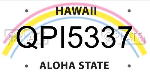QPI5337 Hawaii License Plate