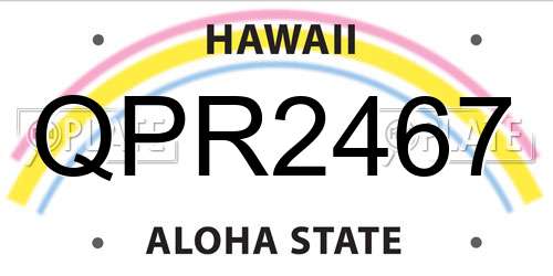 QPR2467 Hawaii License Plate