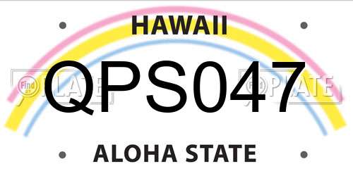 QPS047 Hawaii License Plate